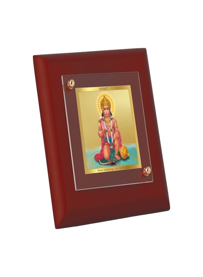 DIVINITI 24K Gold Plated Foil Lord Hanuman Ji Photo Frame For Home Decor, Table Top|MDF 1A with |Religious Photo Frame Idol For Pooja, Prayer, Gift (10 CM X 10 CM) - Image 5